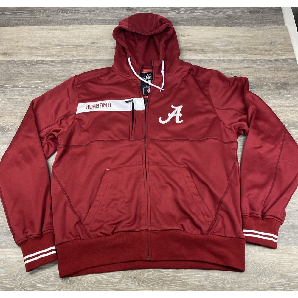 Franchise Club Mens Alabama Crimson Tide Full Zip Hoodie Jacket Size Large